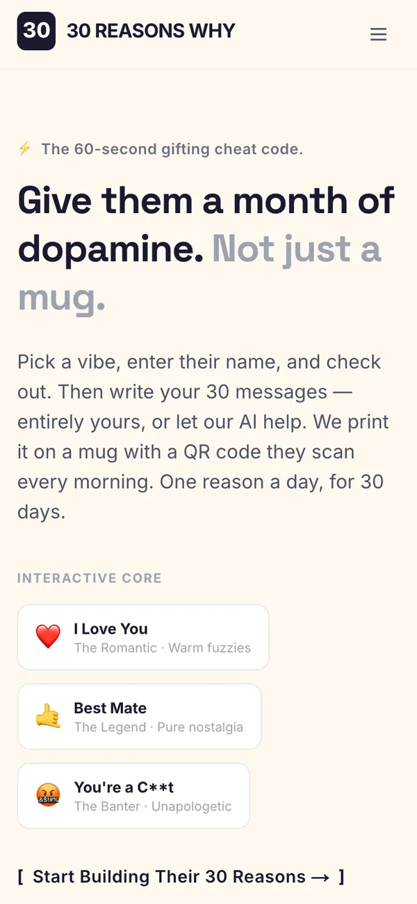 30 Reasons Why on a phone
