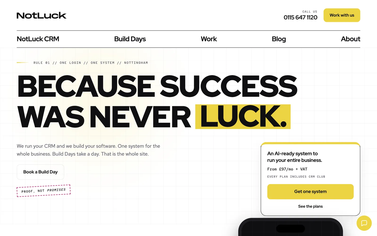 The NotLuck website, notluck.co.uk