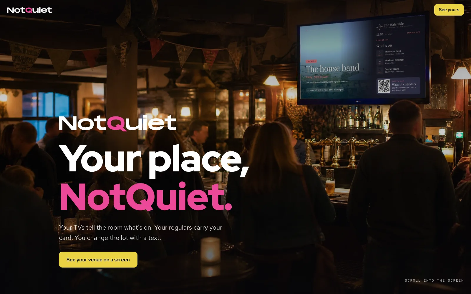The NotQuiet website, notquiet.app