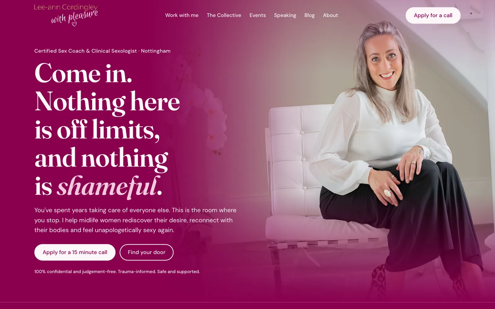The The Sex Coach website, leeanncordingley.co.uk